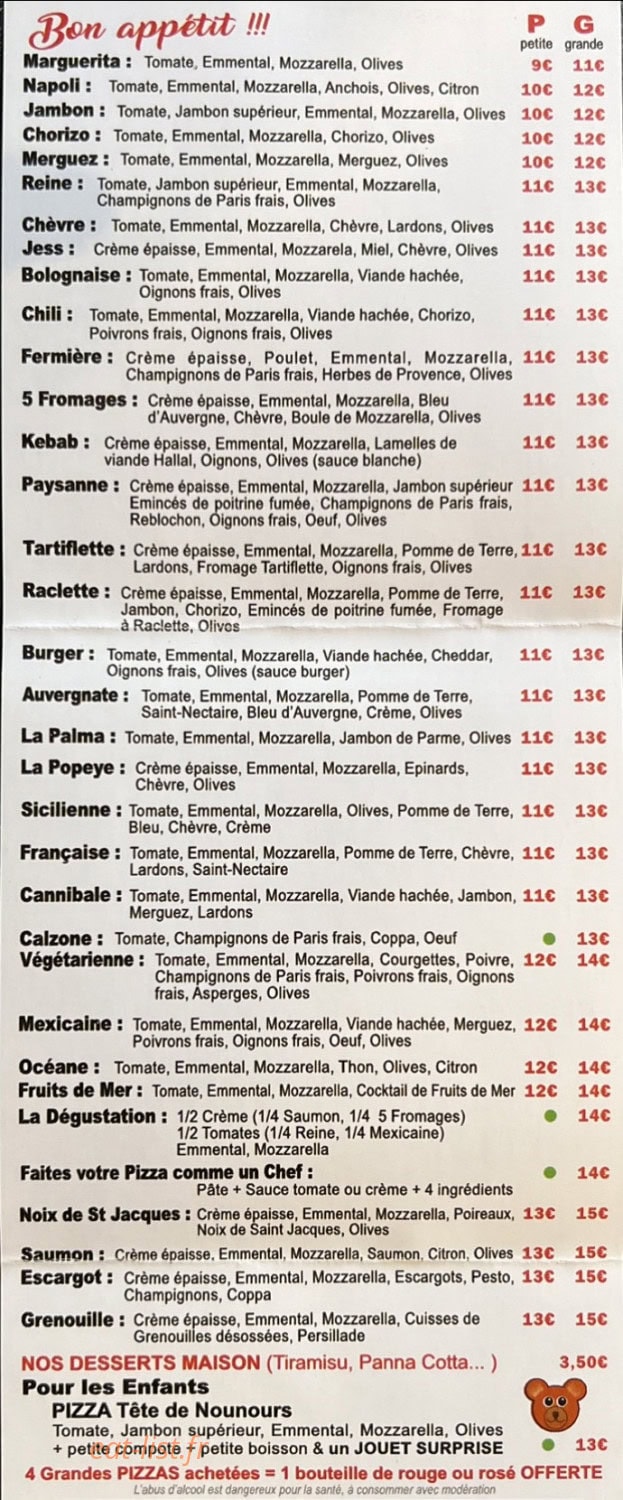 Pizza Luigi — carte page 2