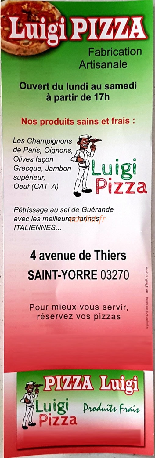 Pizza Luigi — carte page 1