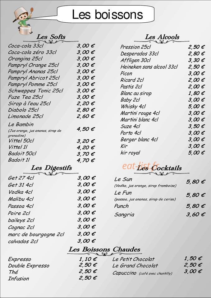 Aux Bambins Gourmands — carte page 7