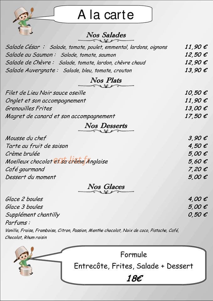 Aux Bambins Gourmands — carte page 2