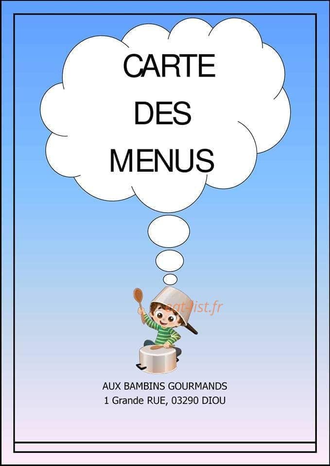 Aux Bambins Gourmands — carte page 1