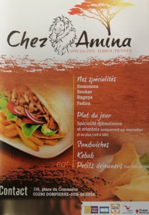 Chez Amina — carte page 1