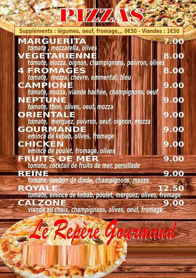 Le Repère Gourmand — carte page 1