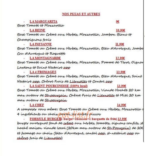 L'envie Des Mets — carte page 1