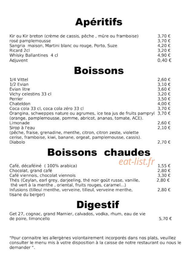 Crêperie du Théâtre — carte page 4