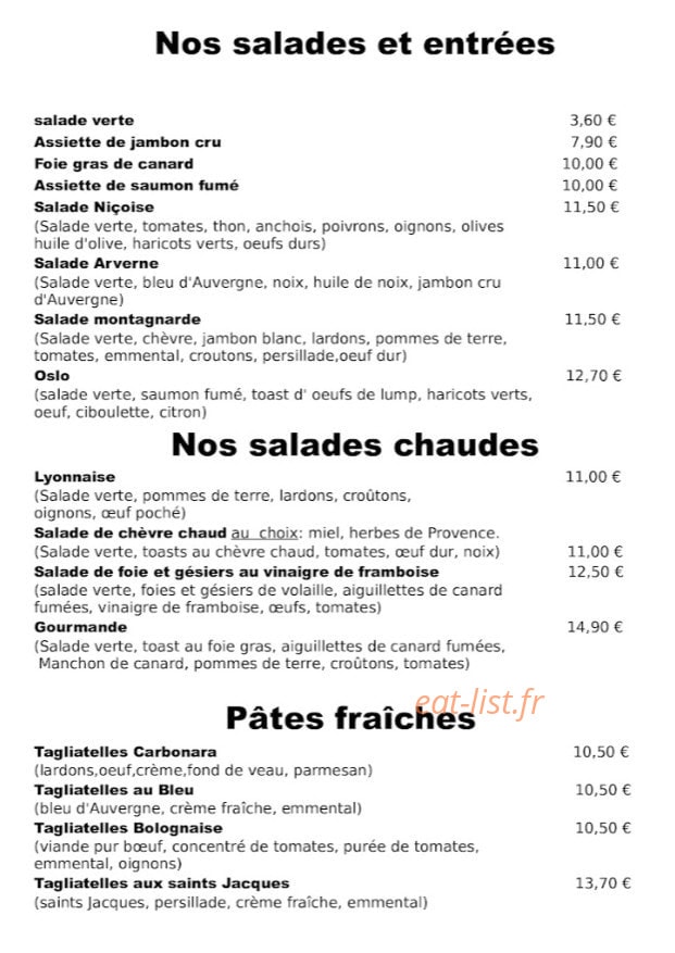 Crêperie du Théâtre — carte page 6