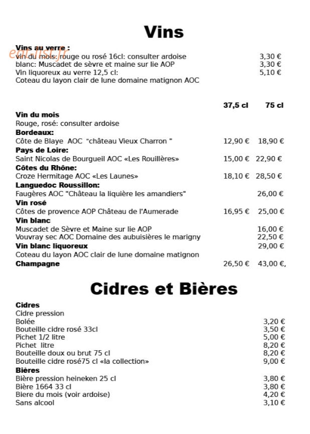 Crêperie du Théâtre — carte page 3