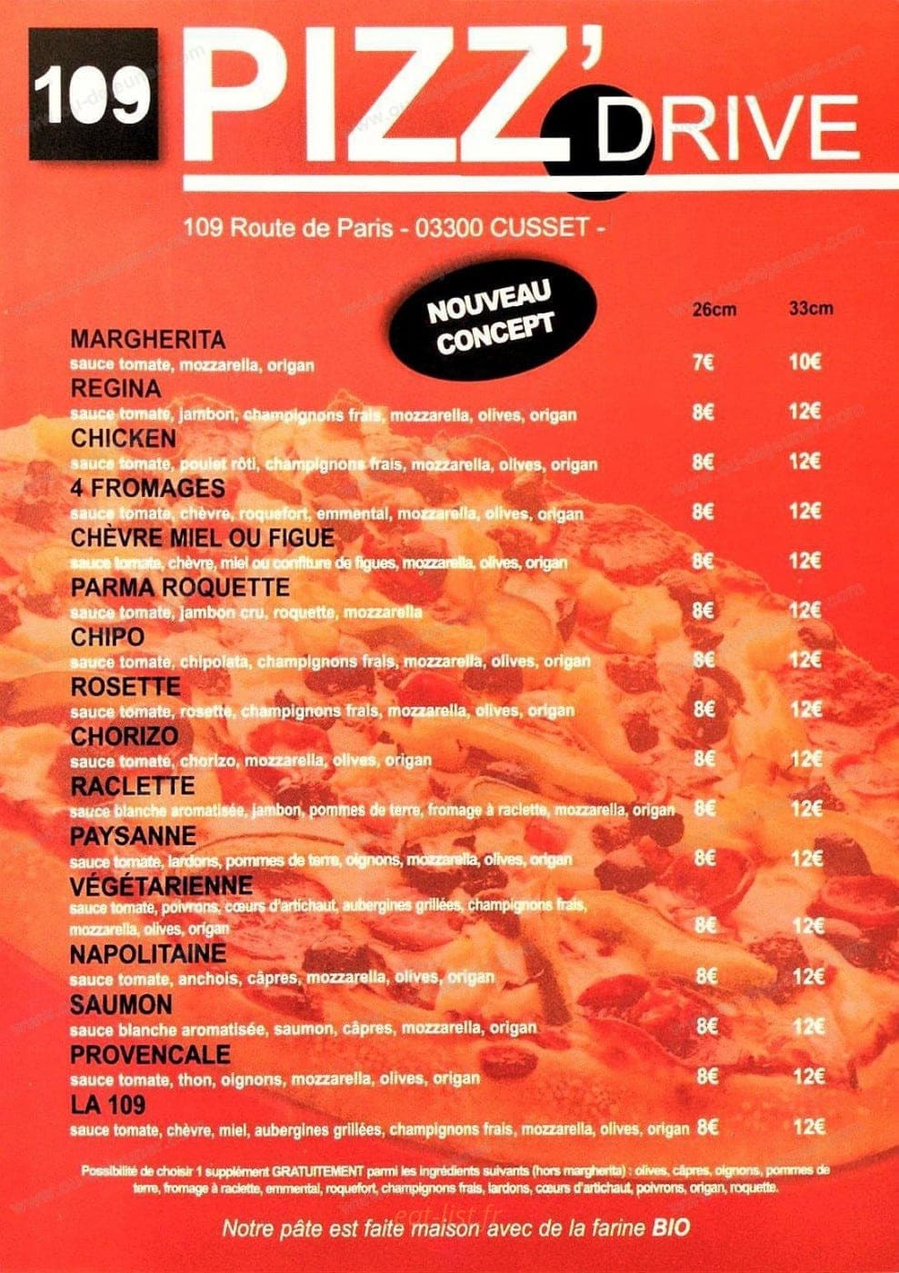 Pizz Drive — carte page 1