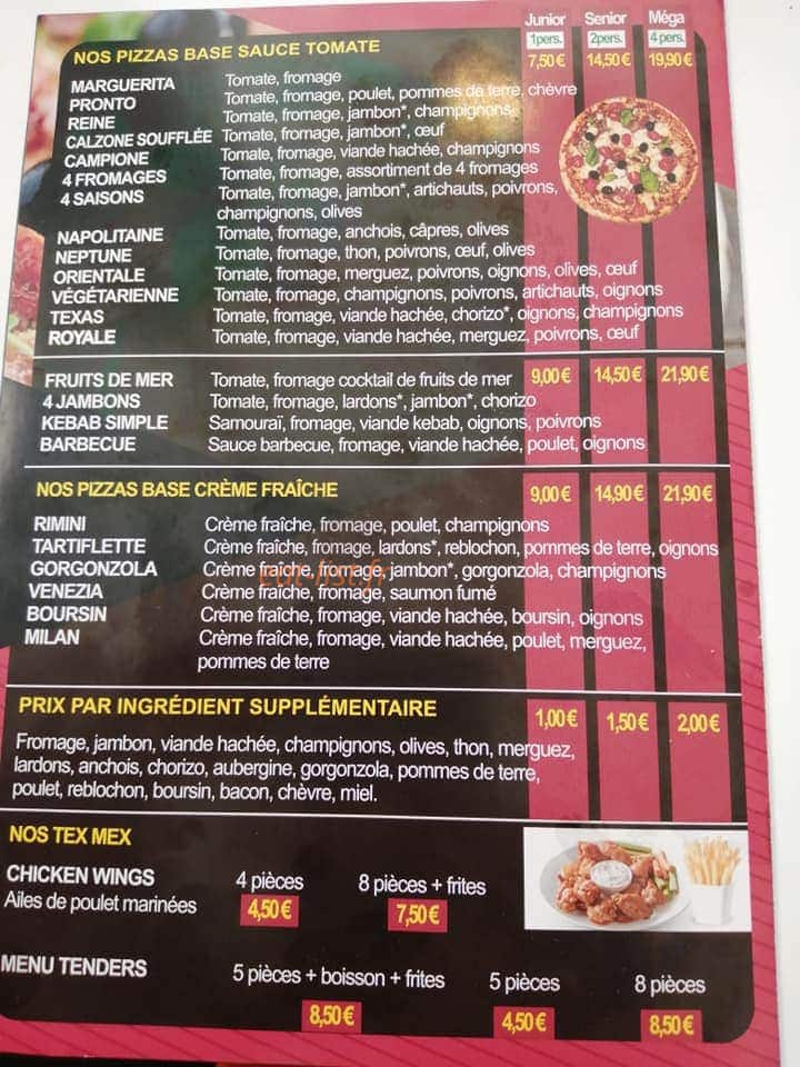 Pronto pizza tacos — carte page 2