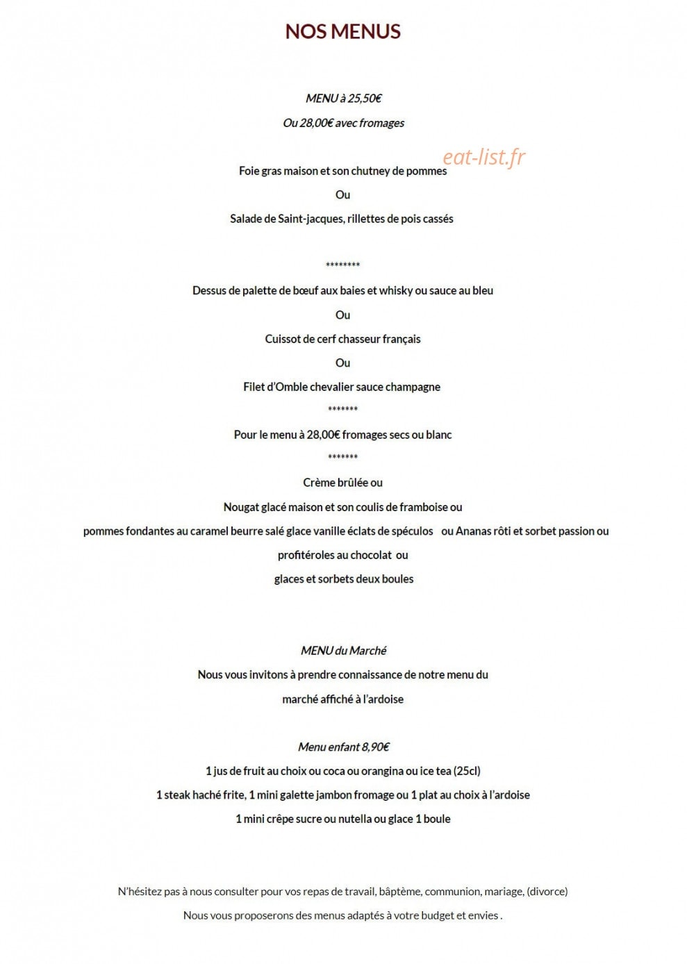 Le Relais du Vieux — carte page 4