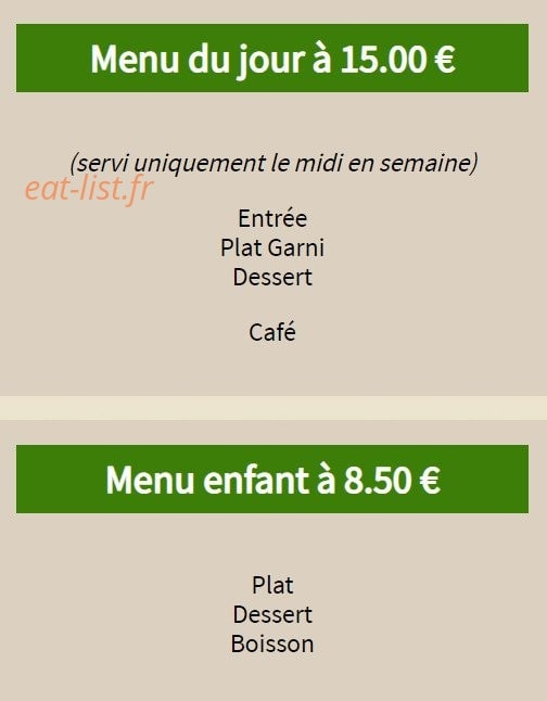 L'Hostellerie du Château — carte page 2