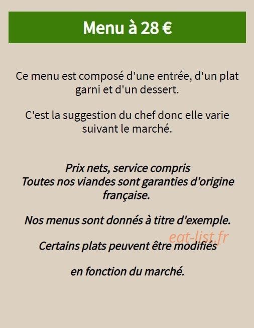 L'Hostellerie du Château — carte page 1