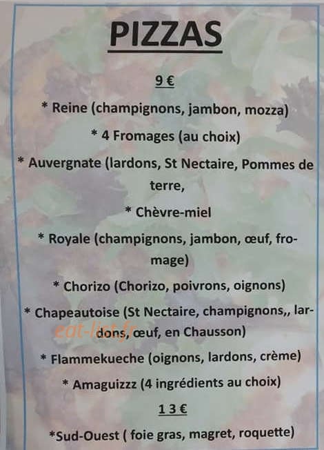 Le Saint Hubert — carte page 1