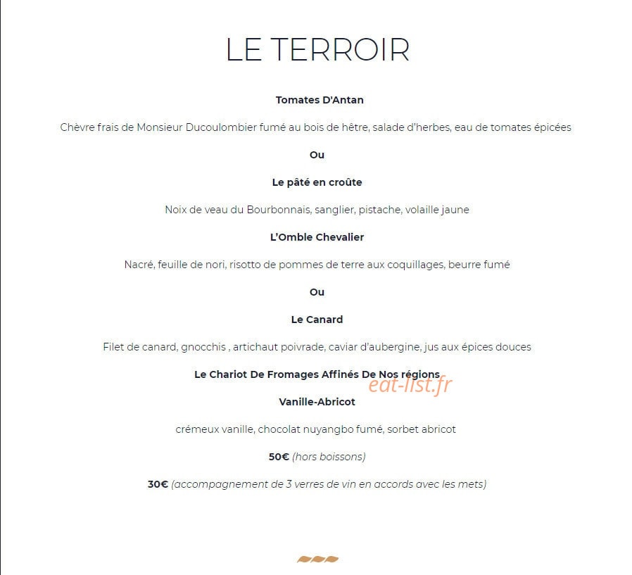Dorangeville Restaurant — carte page 1