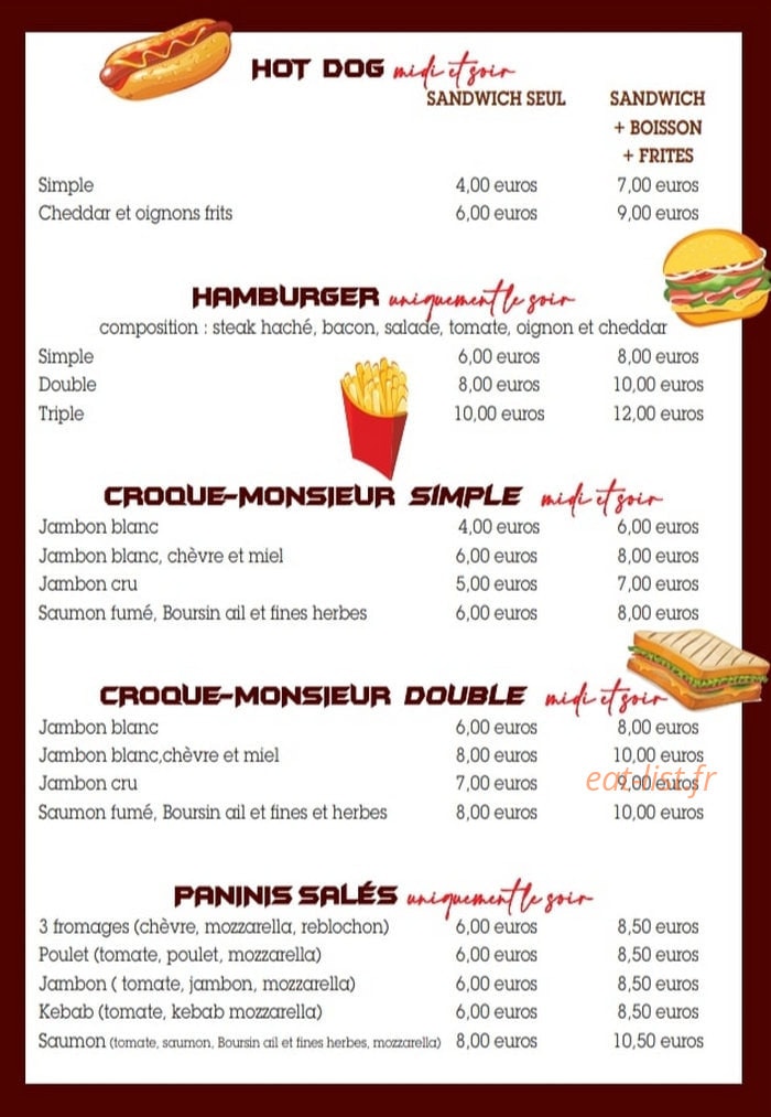 Snack d'Ainay — carte page 3