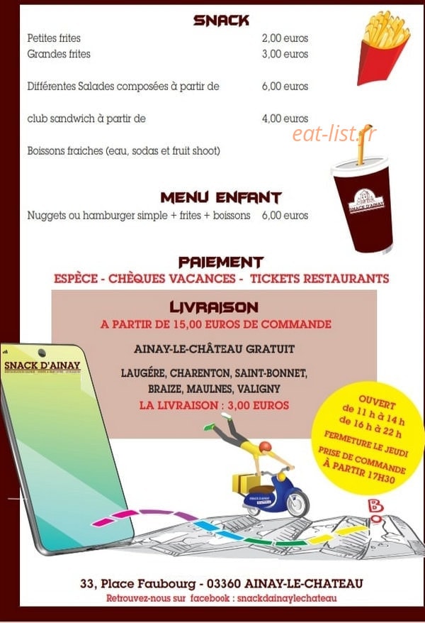 Snack d'Ainay — carte page 4