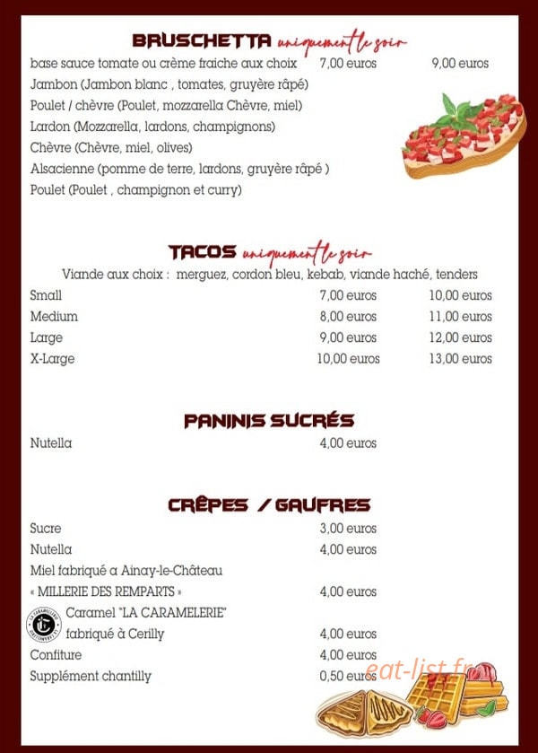 Snack d'Ainay — carte page 2