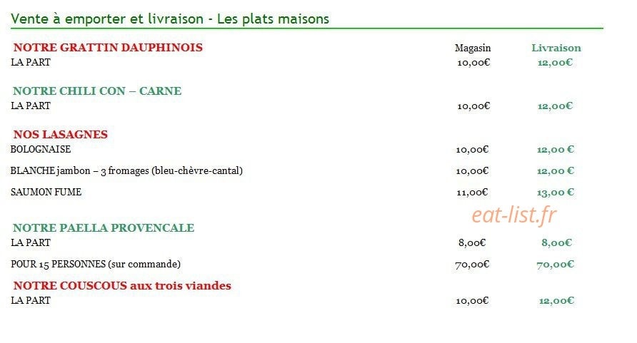 Pizza Provence — carte page 6