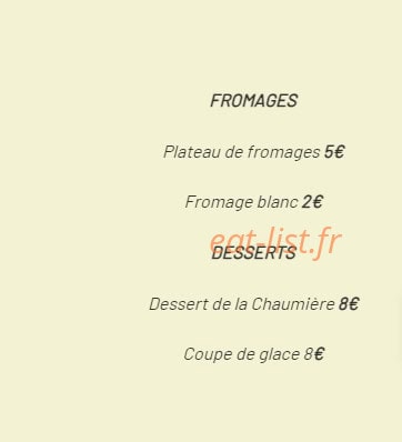 Auberge La Chaumière — carte page 3