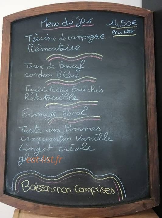 Bar Central — carte page 1