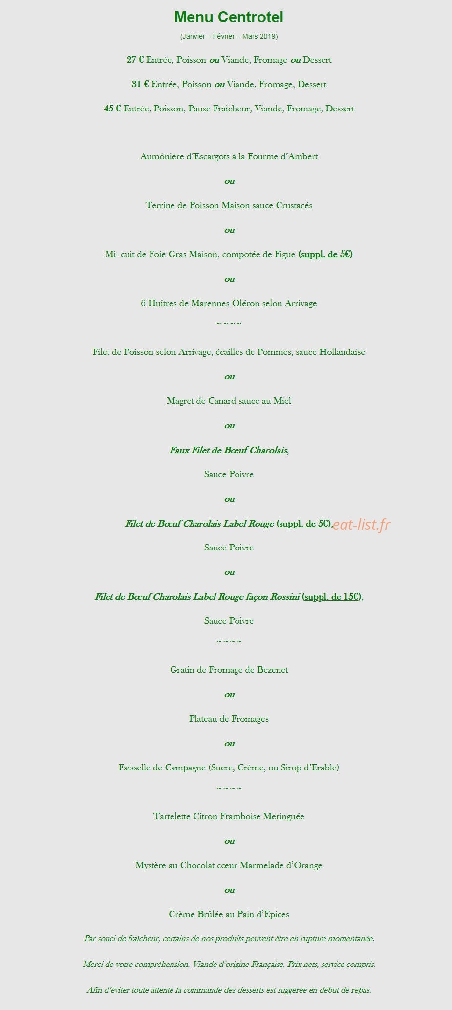Centrotel — carte page 3