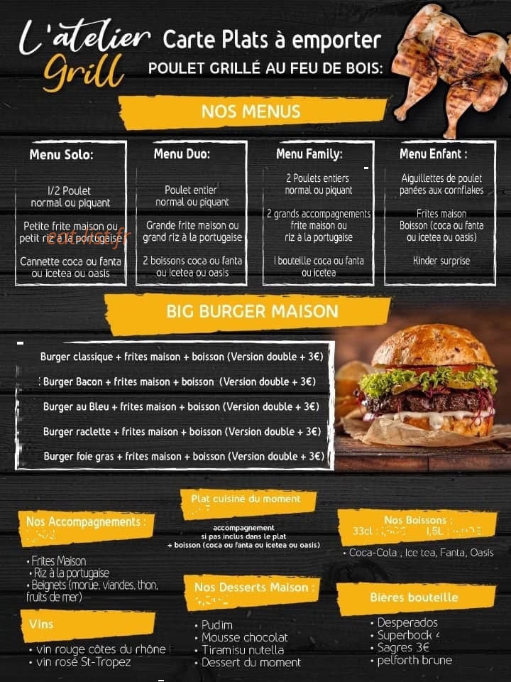 L'atelier Grill — carte page 1