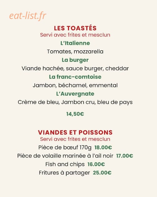 La Guinguette des Ozieres — carte page 2