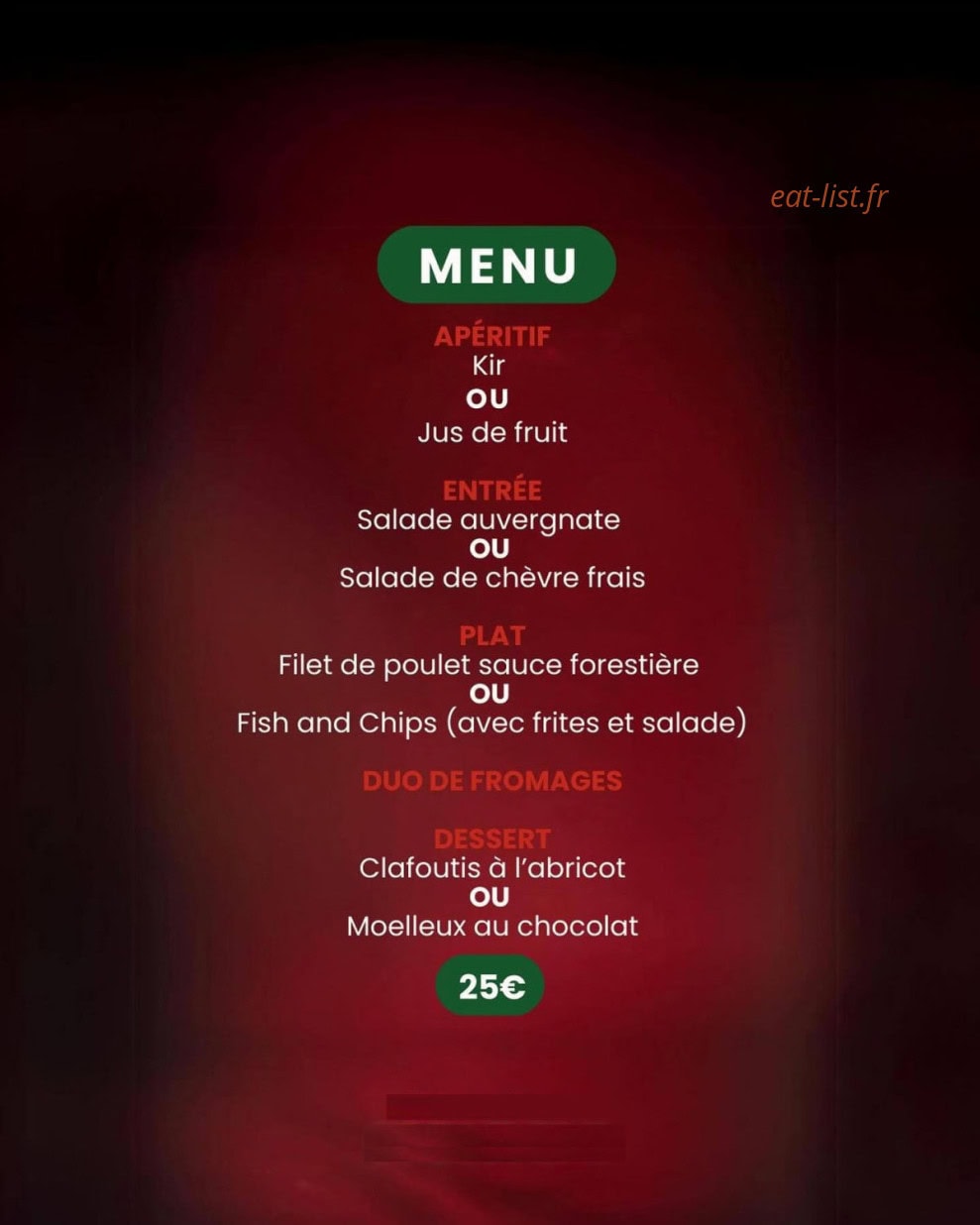 La Guinguette des Ozieres — carte page 1