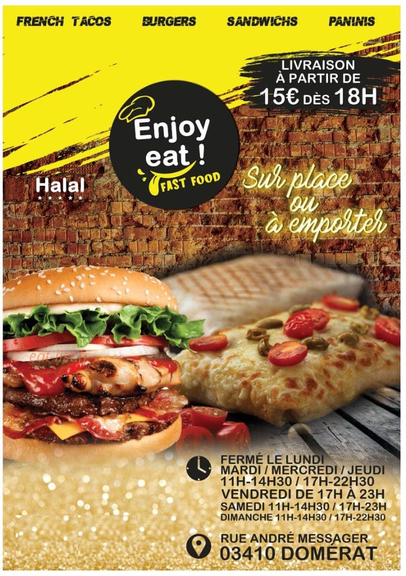 Enjoy eat domérat — carte page 1