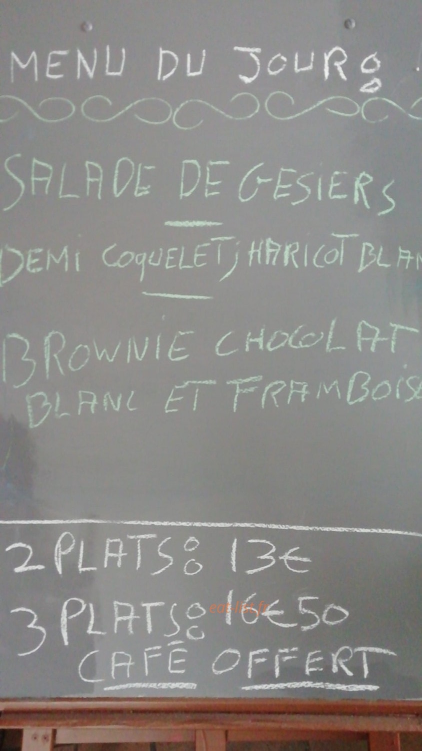 Le Bistrot Bourbonnais — carte page 1