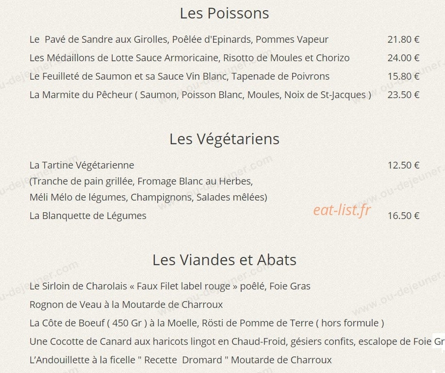 Le Chêne Vert — carte page 11