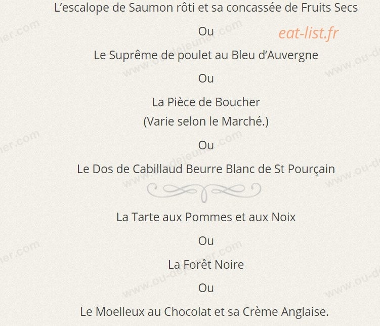 Le Chêne Vert — carte page 8