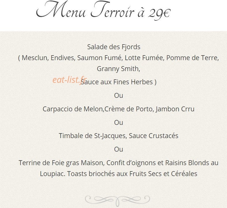 Le Chêne Vert — carte page 4