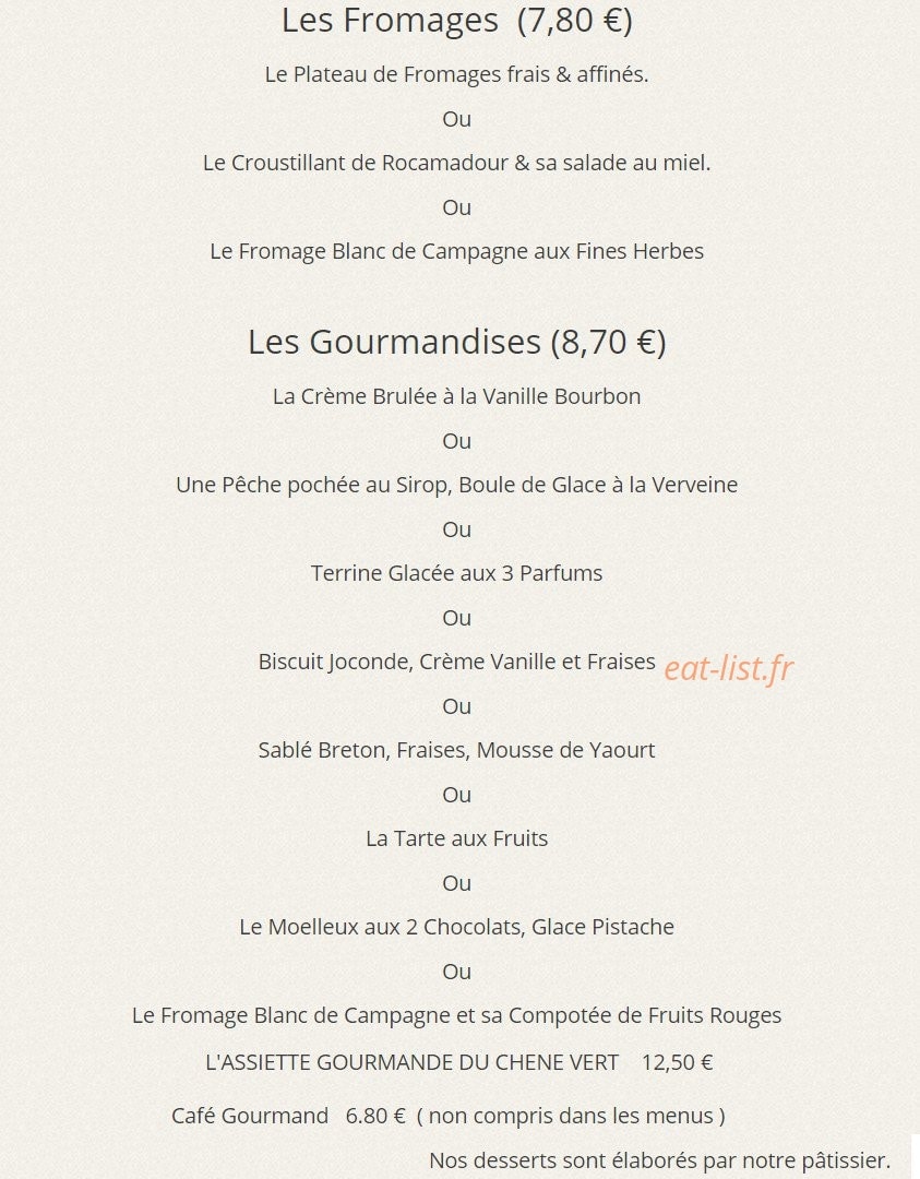 Le Chêne Vert — carte page 12