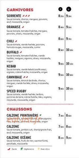 Le Pizzarium — carte page 2