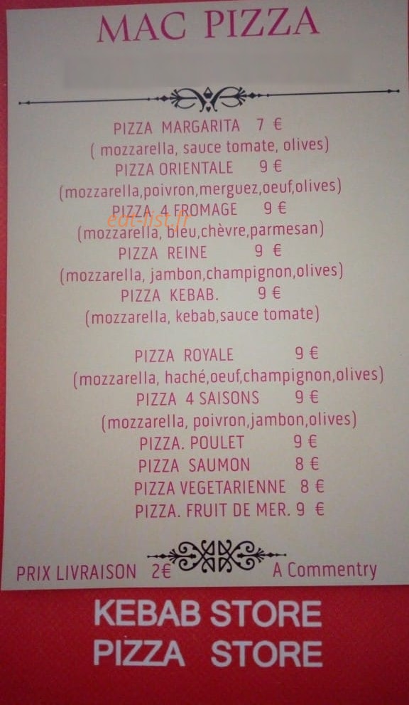 Mac Tacos — carte page 2
