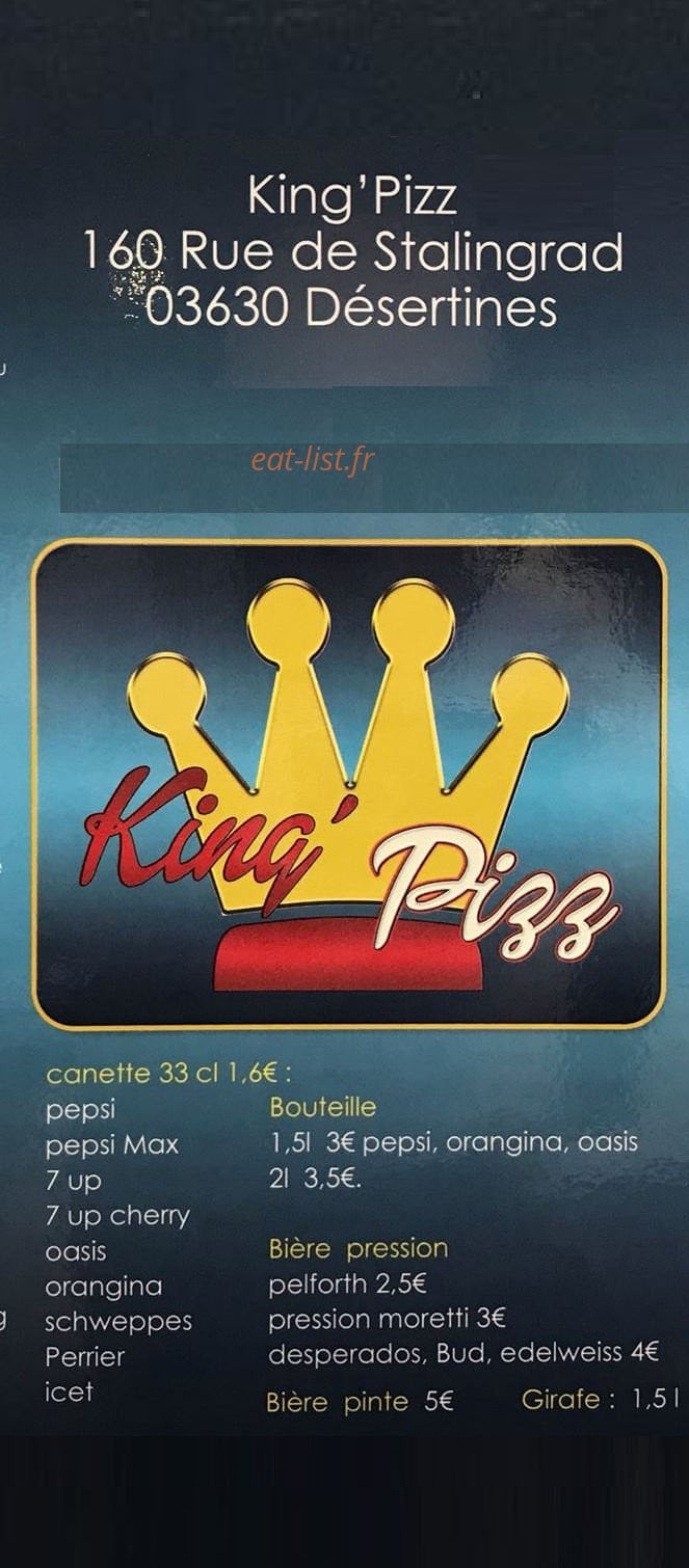 King'pizz — carte page 3