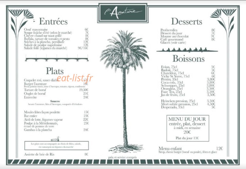 L'aventure — carte page 1