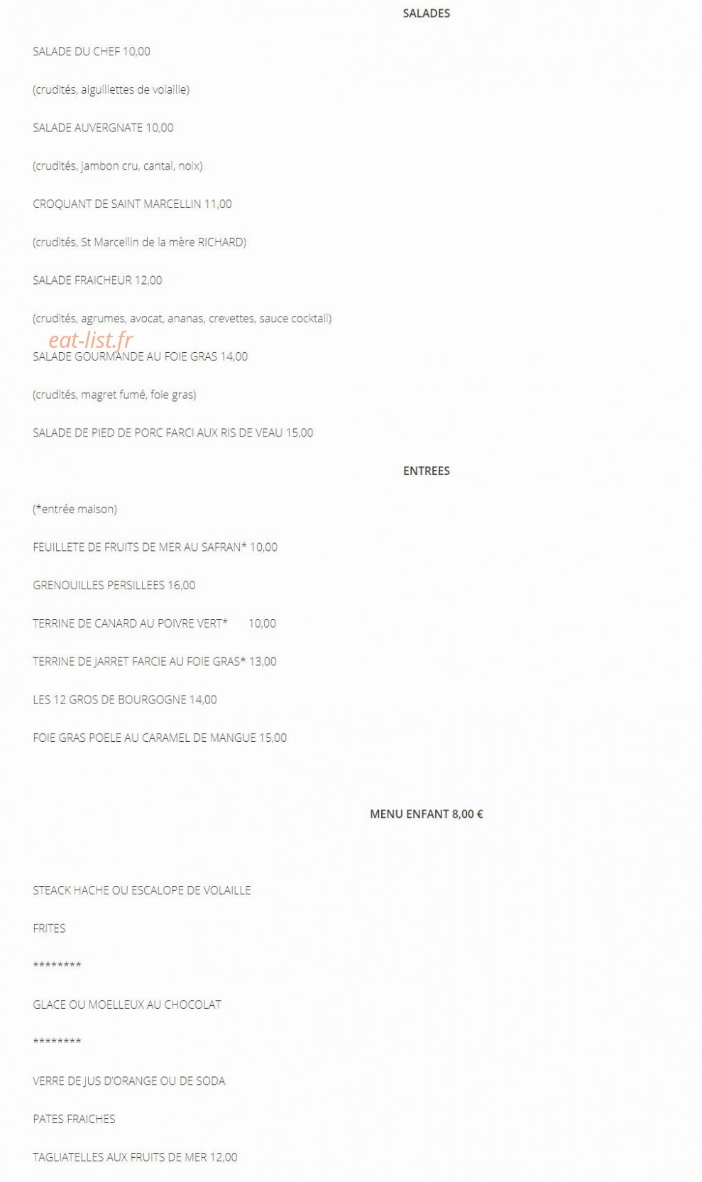 Le Cabanon — carte page 1