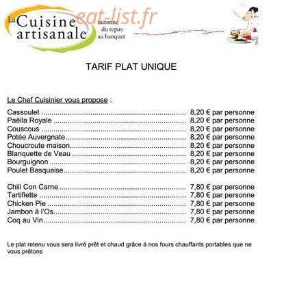 La Cuisine Artisanale — carte page 5
