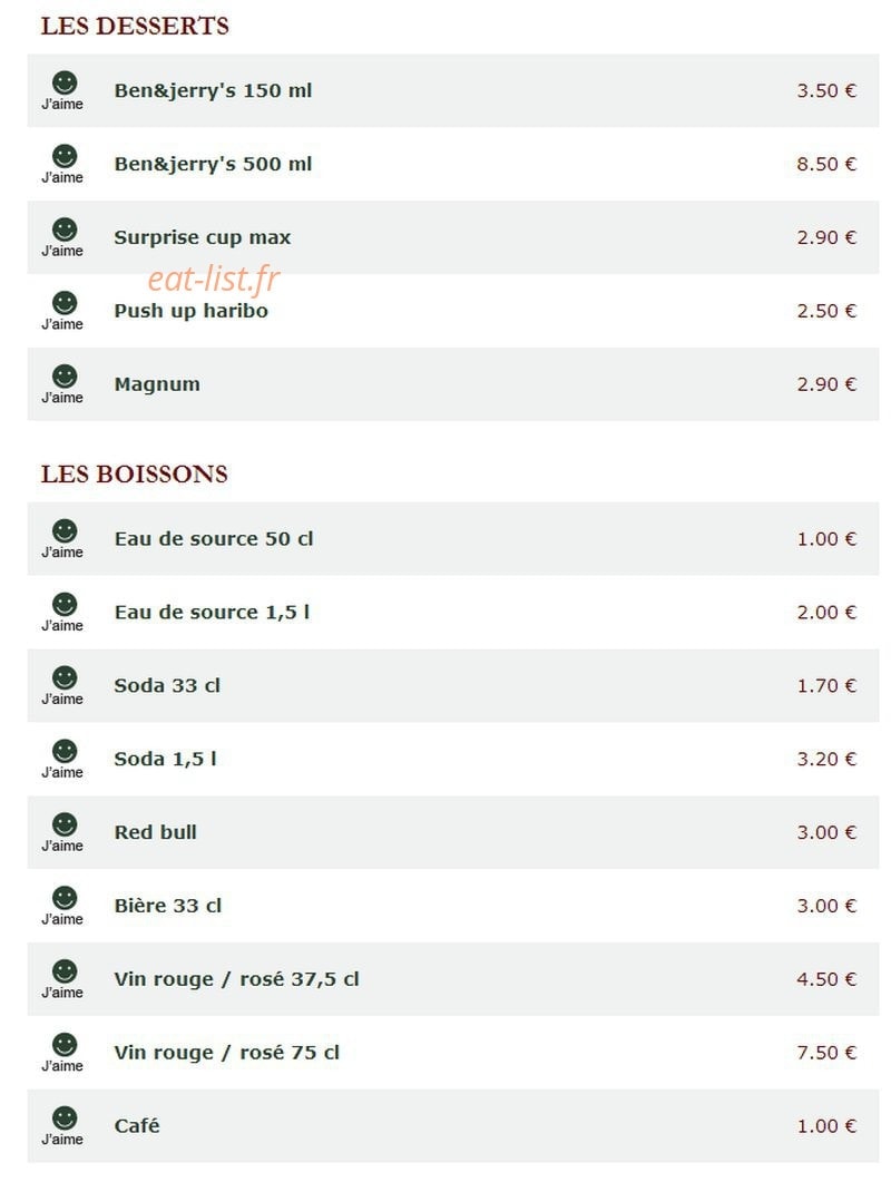 Le Kiosque à Pizzas — carte page 5