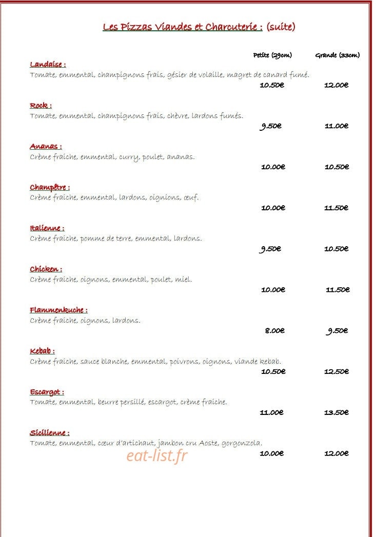 Pizza Xhaflaire — carte page 3