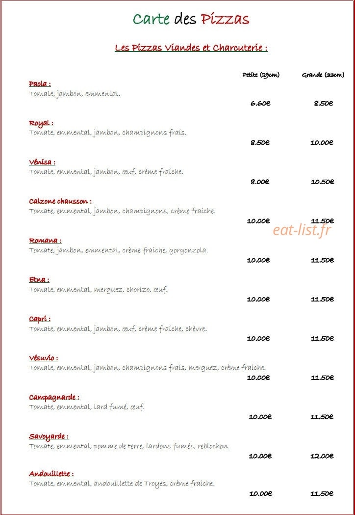Pizza Xhaflaire — carte page 4