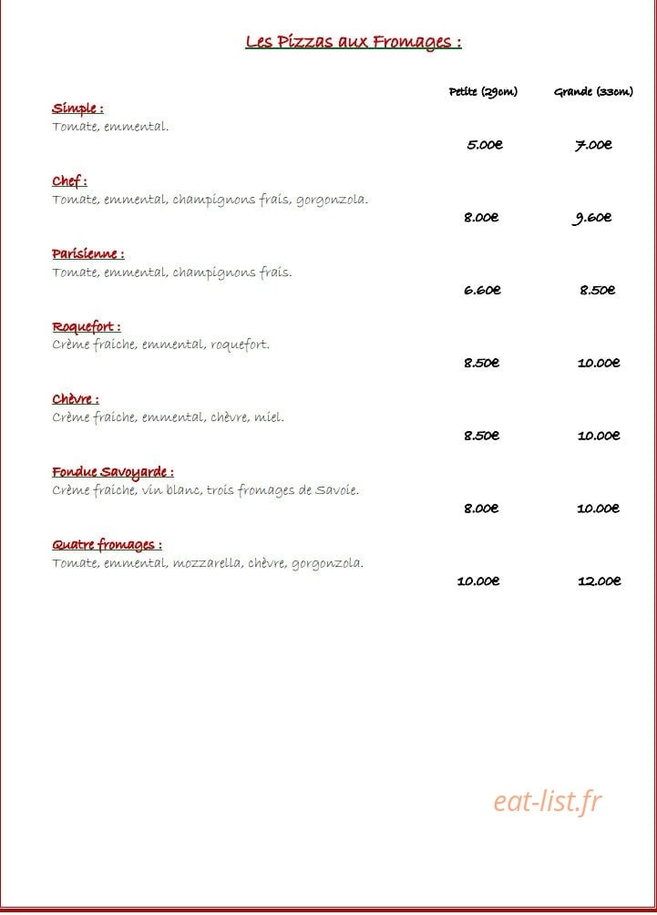 Pizza Xhaflaire — carte page 5