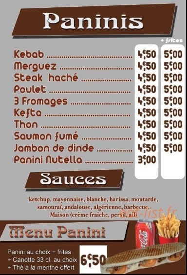 Restaurant Anisse — carte page 3