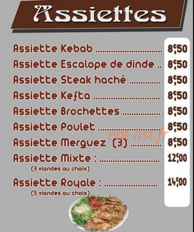 Restaurant Anisse — carte page 1