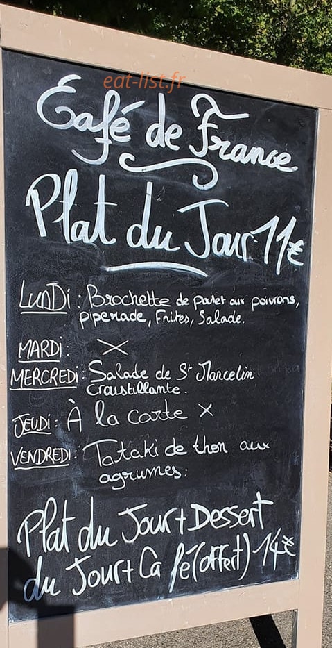 Café de France — carte page 1