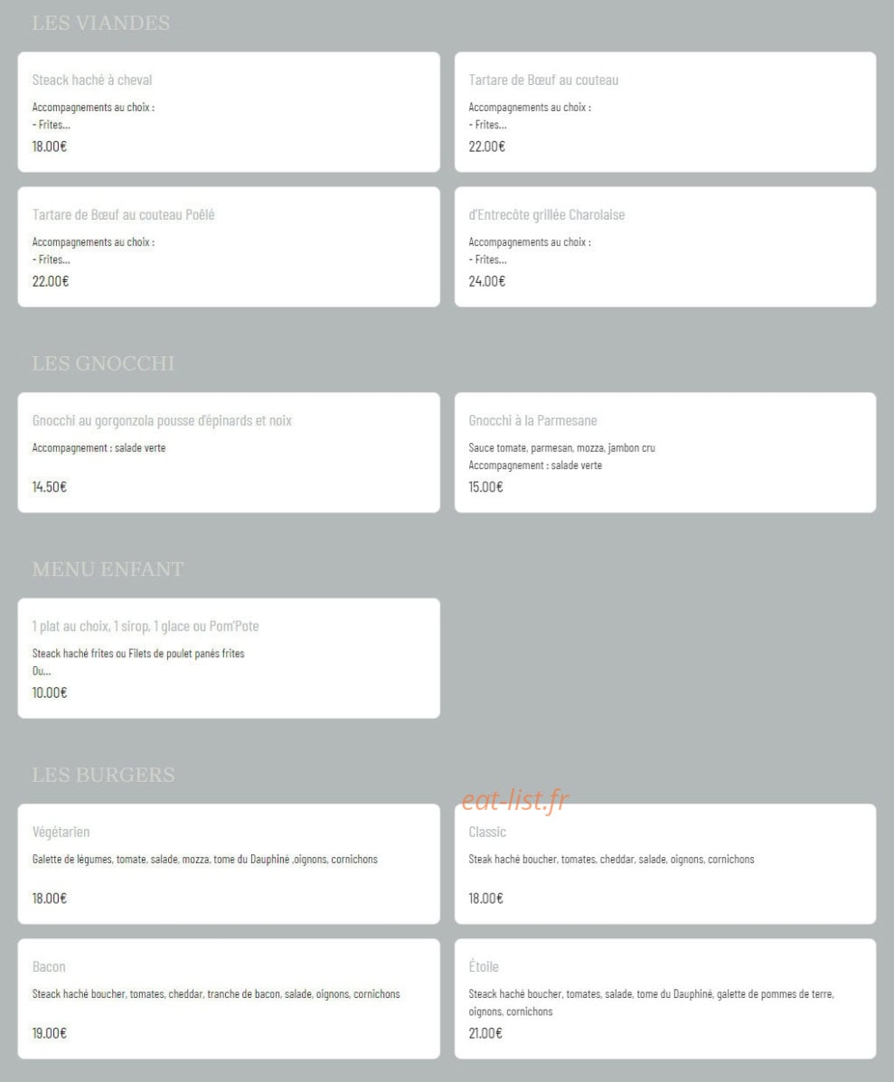 L'Étoile Pub — carte page 2