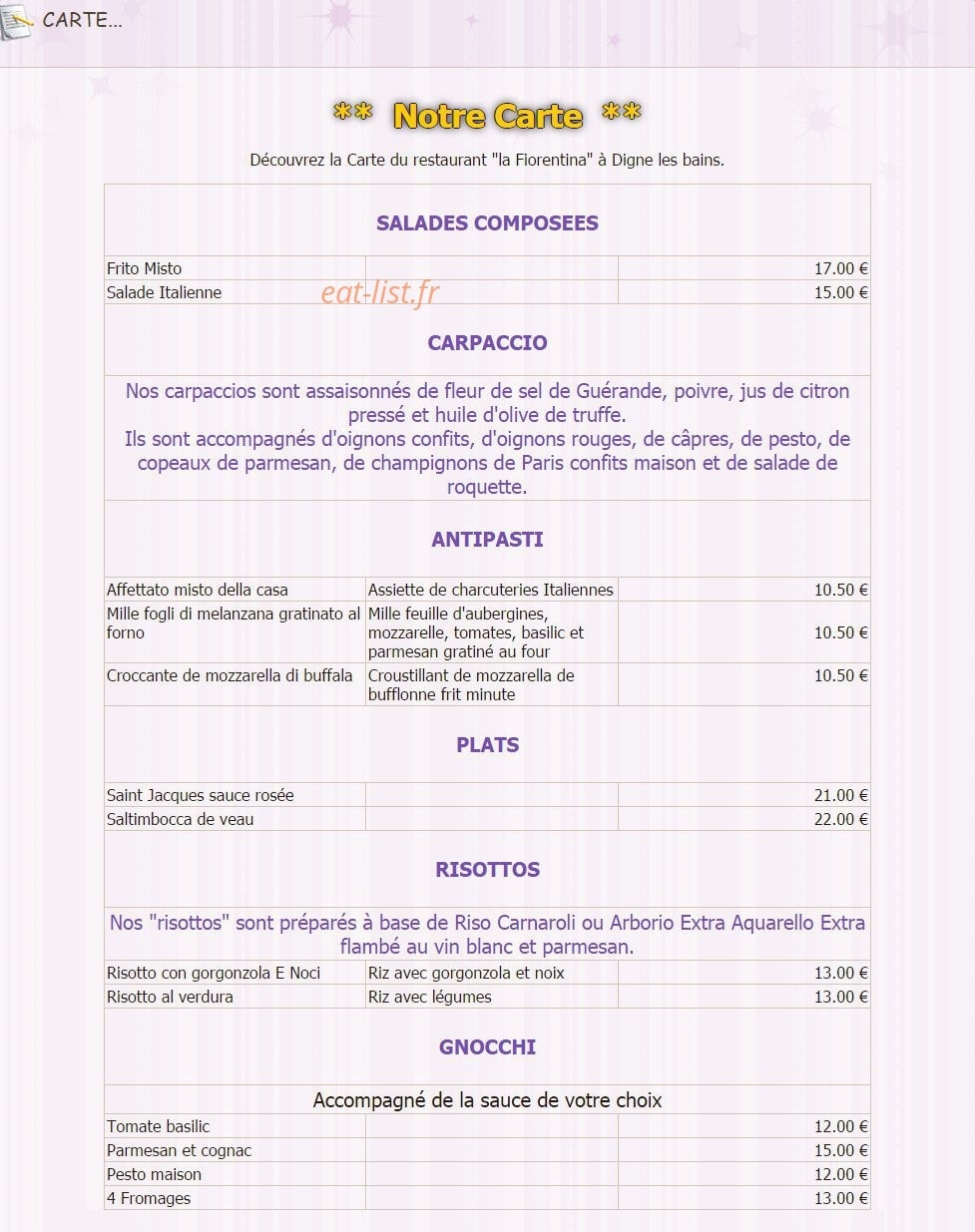 La Fiorentina — carte page 2