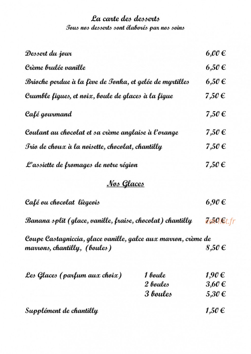 La table du chef — carte page 7